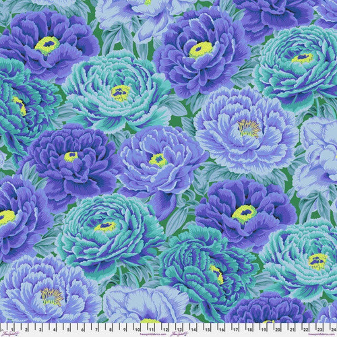 Fabric FreeSpirit Kaffe Fassett Collective Blue Tibetan Peony August 2025 by the Quarter Yard PWPJ136.BLUE
